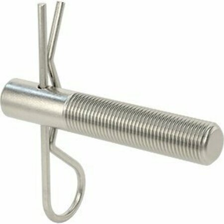 BSC PREFERRED Threaded on One End Stud with Cotter Pin 18-8 Stainless Steel 1/2-20 Thread 3 Long 93712A800